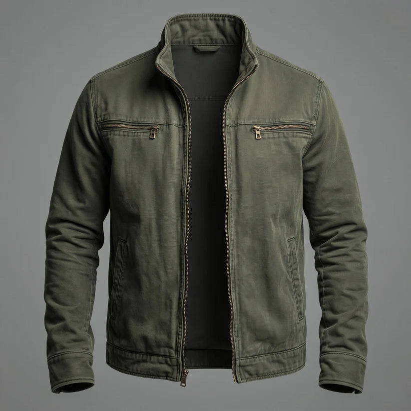 Chaqueta vintage de algodón con cremallera