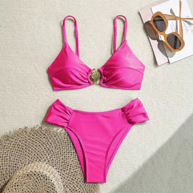 Luna-Bikini de dos piezas con cintura alta