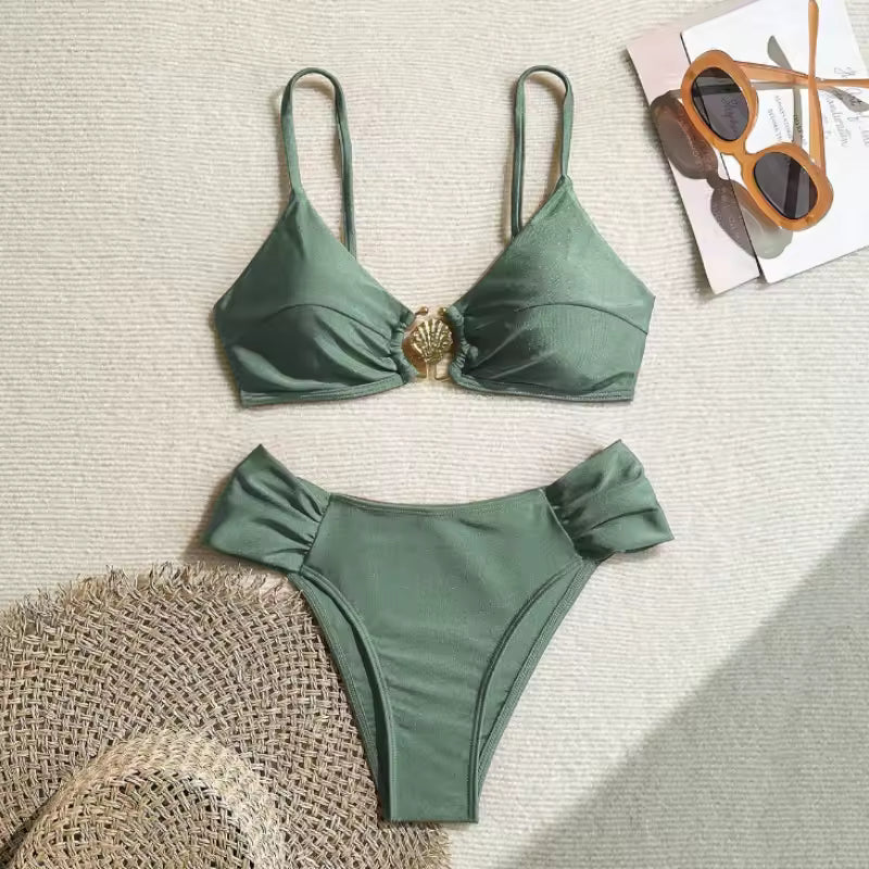 Luna-Bikini de dos piezas con cintura alta