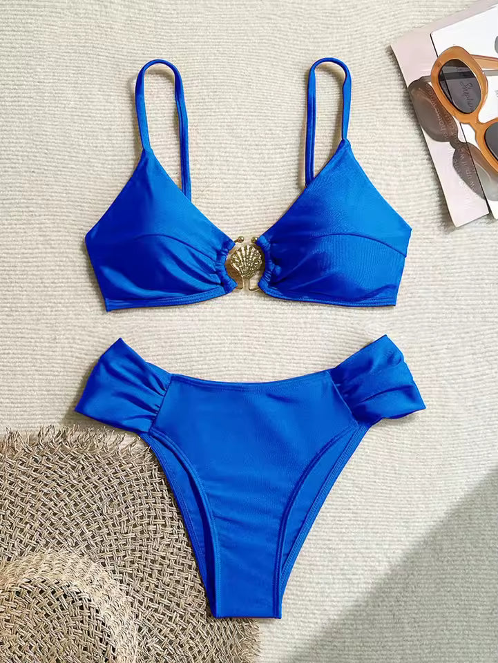 Luna-Bikini de dos piezas con cintura alta