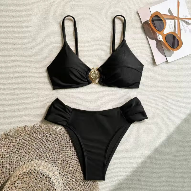 Luna-Bikini de dos piezas con cintura alta